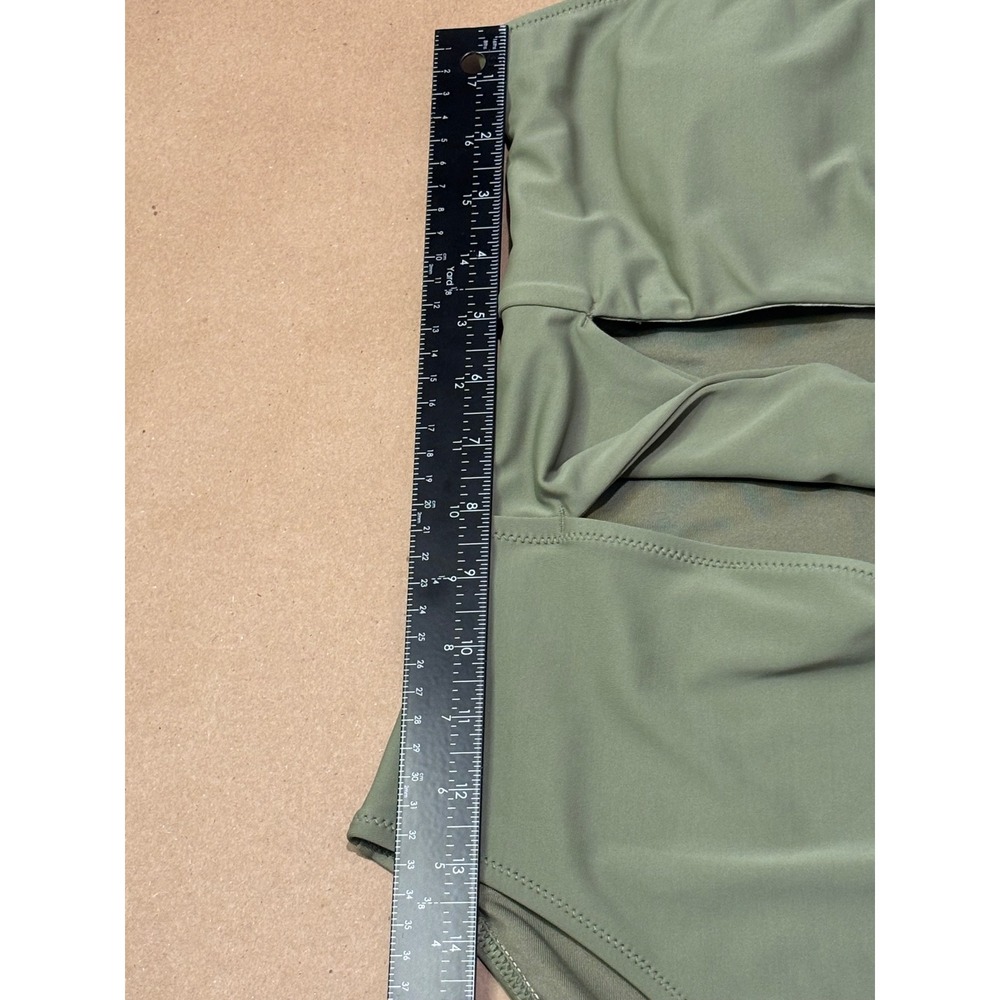 Old Navy Sage Green One-Shoulder Cutout Swimsuit Womens Large - Picture 4 of 7